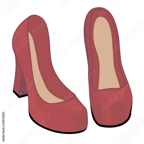 Red Shoes vector illustration isolated on a white background