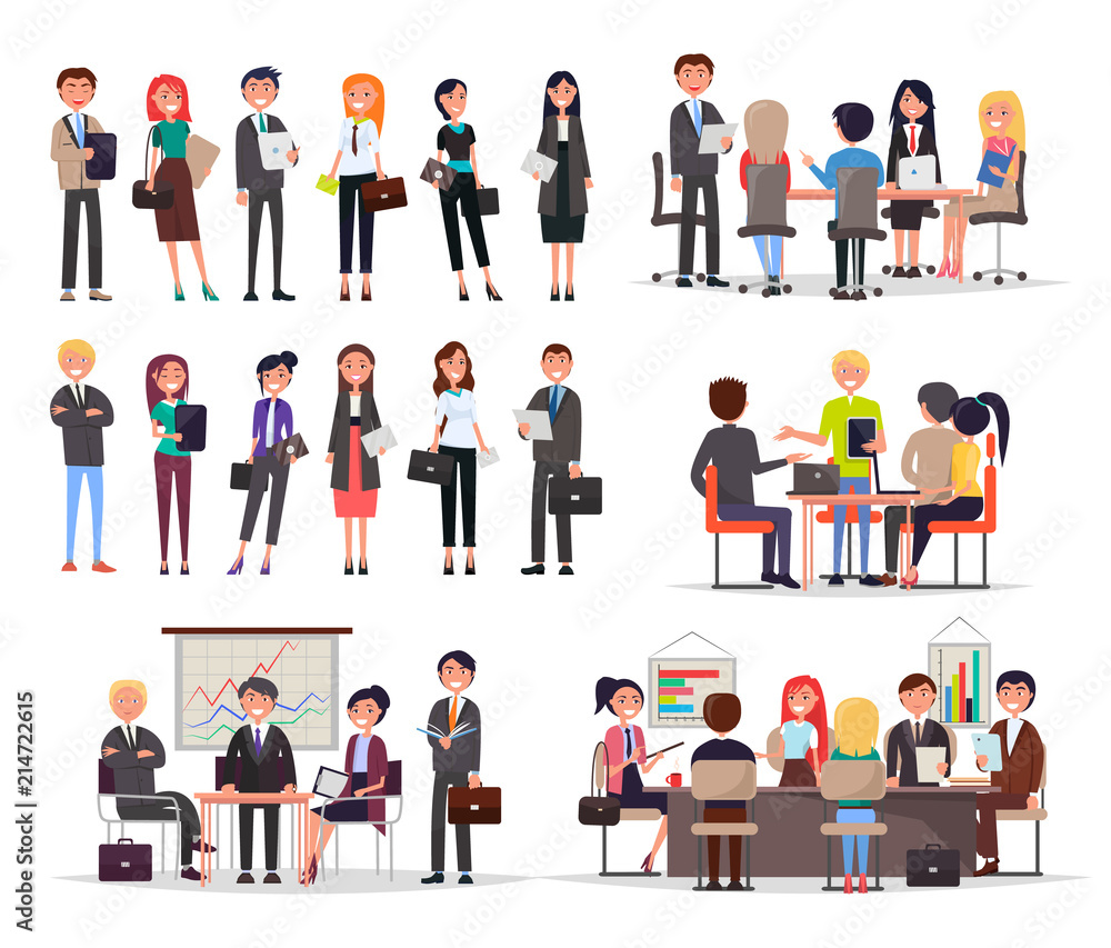 Business People Work in Teams and Create Projects Business People Work in Teams and Create Projects