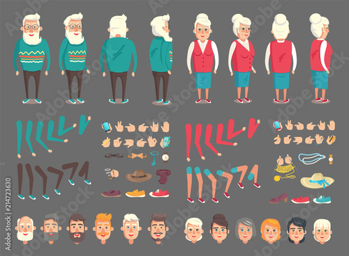 Grandpa and Grandma Abstract Character Constructor