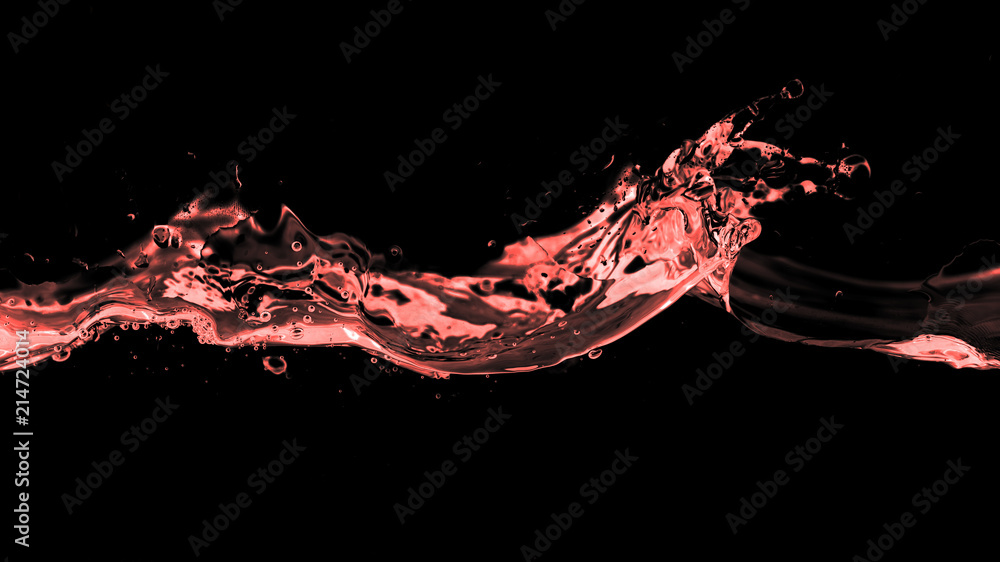 Waves of red water on a black background Waves of red water on a black background