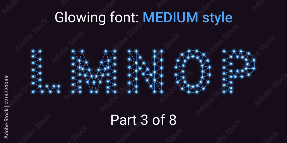 Blue Glowing font in the Outline style