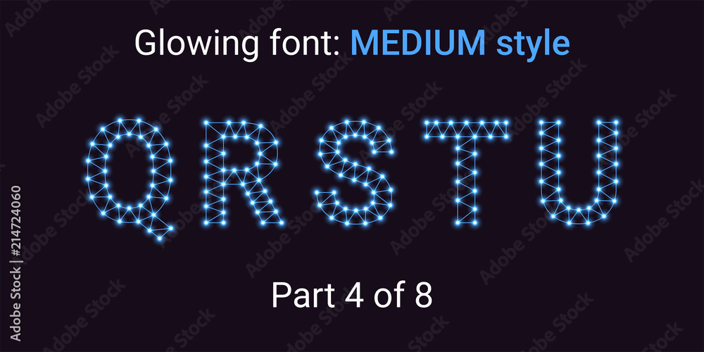 Blue Glowing font in the Outline style Blue Glowing font in the Outline style
