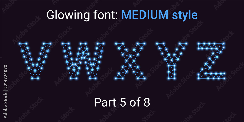 Fototapeta premium Blue Glowing font in the Outline style