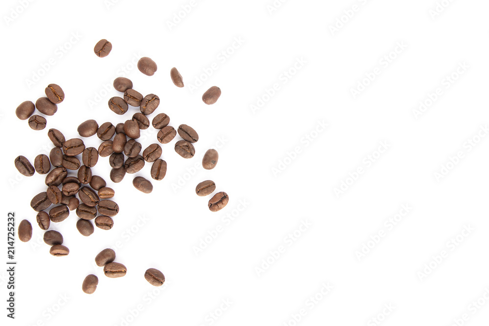 Close up of Coffee beans on white background Close up of Coffee beans on white background
