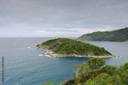 Phuket, Thailand. Promthep Cape early in the morning. View of the coast and the island in the Andaman sea © rzrs