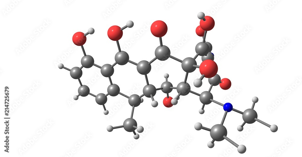 Doxycycline molecular structure isolated on white Doxycycline molecular structure isolated on white