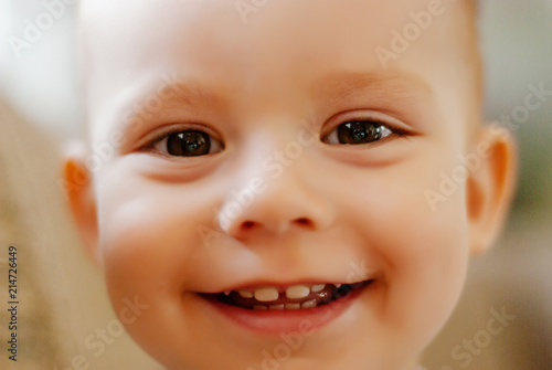 Close up portrait of toddler boy