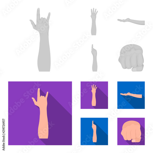 Sign Language monochrome,flat icons in set collection for design.Emotional part of communication vector symbol stock web illustration.