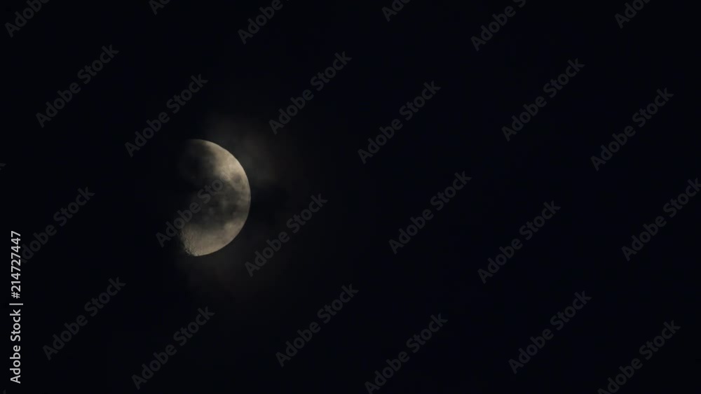First quarter of moon month in the sky. Recorded in 4k First quarter of moon month in the sky. Recorded in 4k