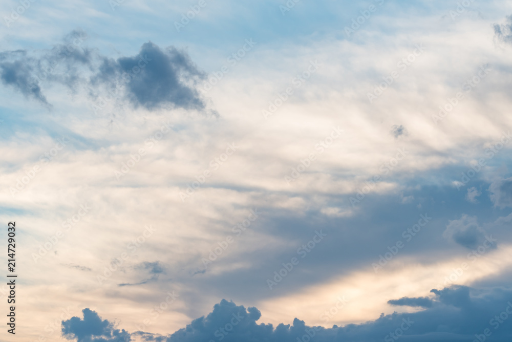 Blue sky with white clouds background