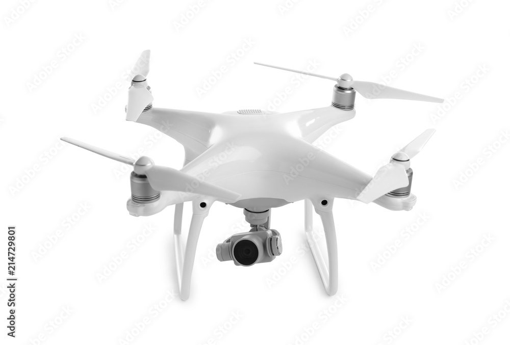 Modern quadcopter on white background Modern quadcopter on white background