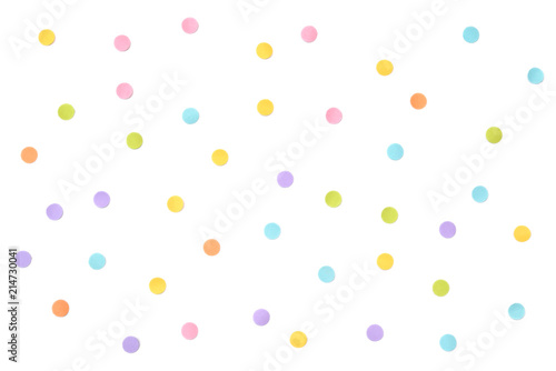 Pastel dot paper cut on white background - isolated