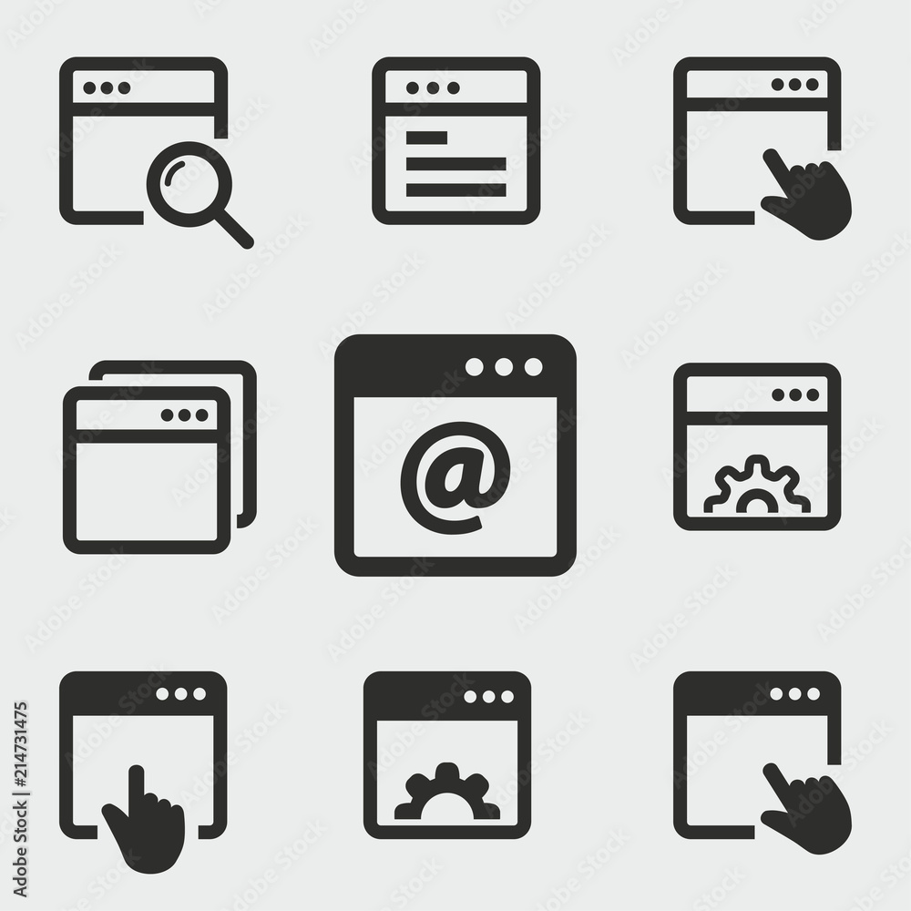 Valokuva Browser vector icons set.