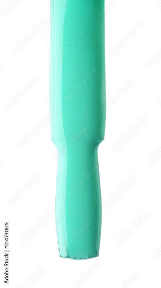 Brush with color nail polish on white background Brush with color nail polish on white background
