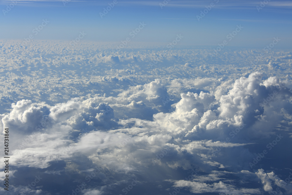 Naklejka premium cloud and sky, view from airplane