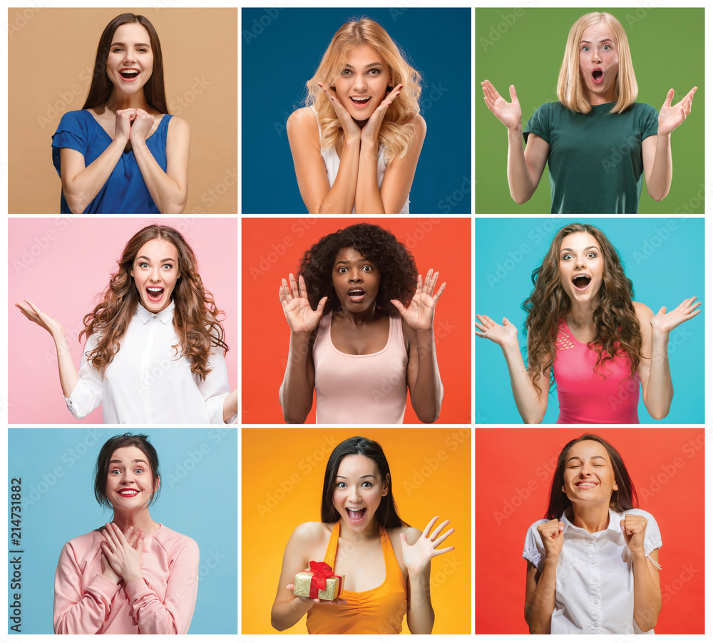 The collage of surprised people The collage of surprised people