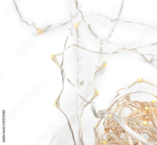 Christmas garland on white background