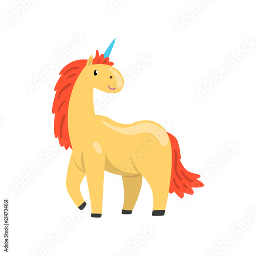 Cute unicorn  magic fantasy animal character cartoon vector Illustration on a white background