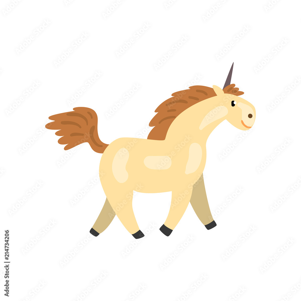 Beautiful unicorn, magic fantasy animal character cartoon vector Illustration on a white background Beautiful unicorn, magic fantasy animal character cartoon vector Illustration on a white background