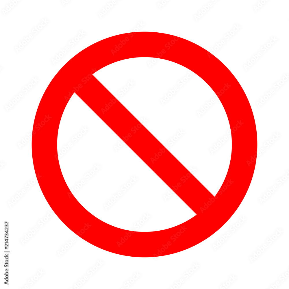 No Sign Icon Vector Template (Not Allowed, Forbidden, Prohibited) –  Stock-Vektorgrafik | Adobe Stock