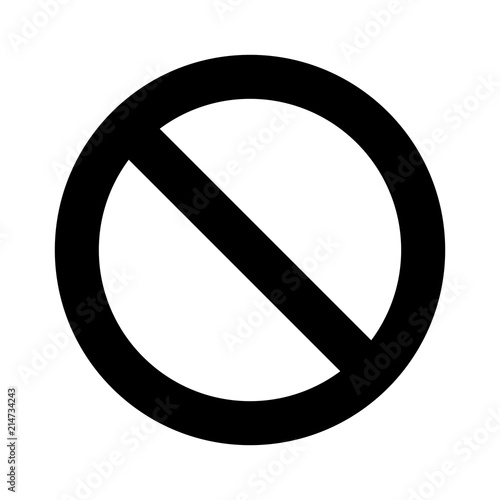 Black No Sign Icon Vector Template (Not Allowed, Forbidden, Prohibited)