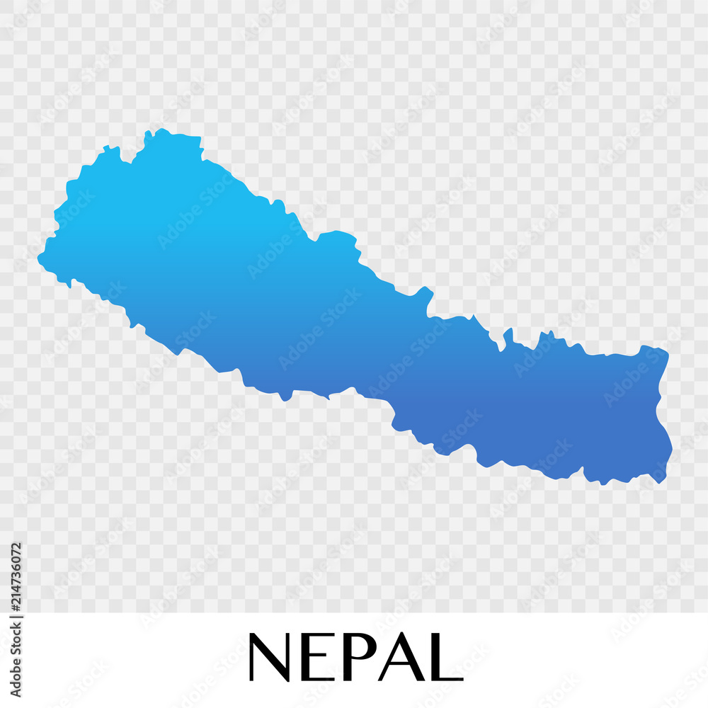Nepal map in Asia continent illustration design