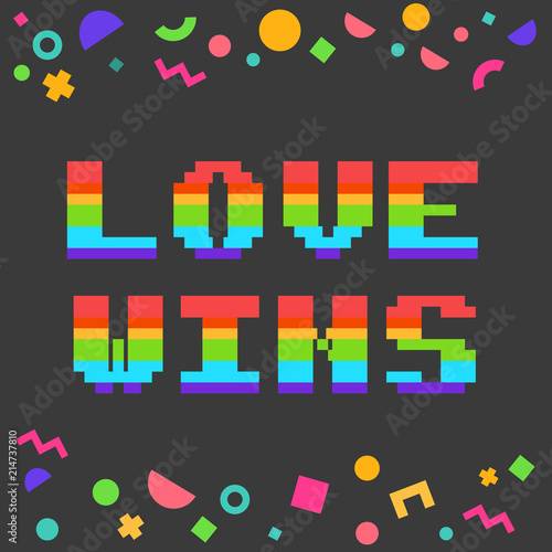 Vector pixel love wins