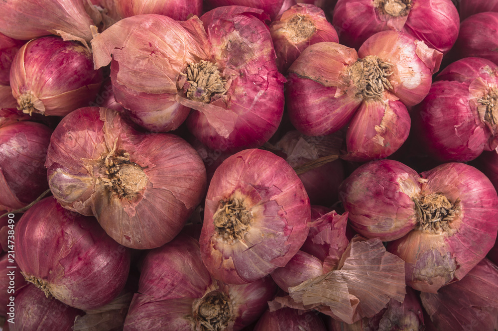 Shallot onions in a group isolated on white background. Shallot onions in a group isolated on white background.