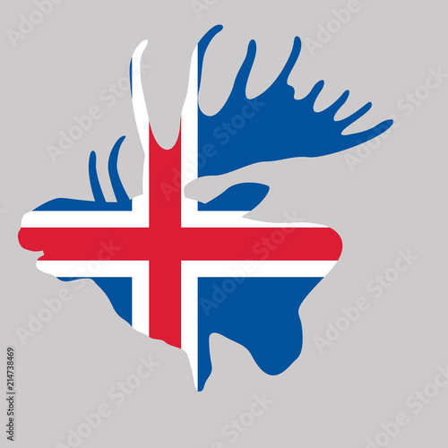  moose head on finland flag background vector