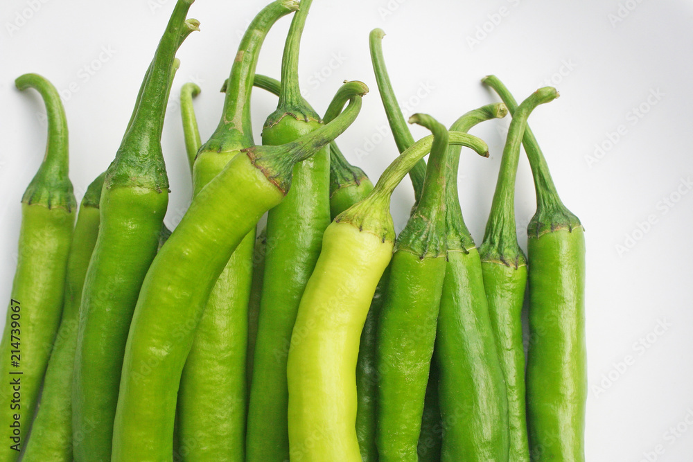 Fresh big green chilli isolated on white background Fresh big green chilli isolated on white background