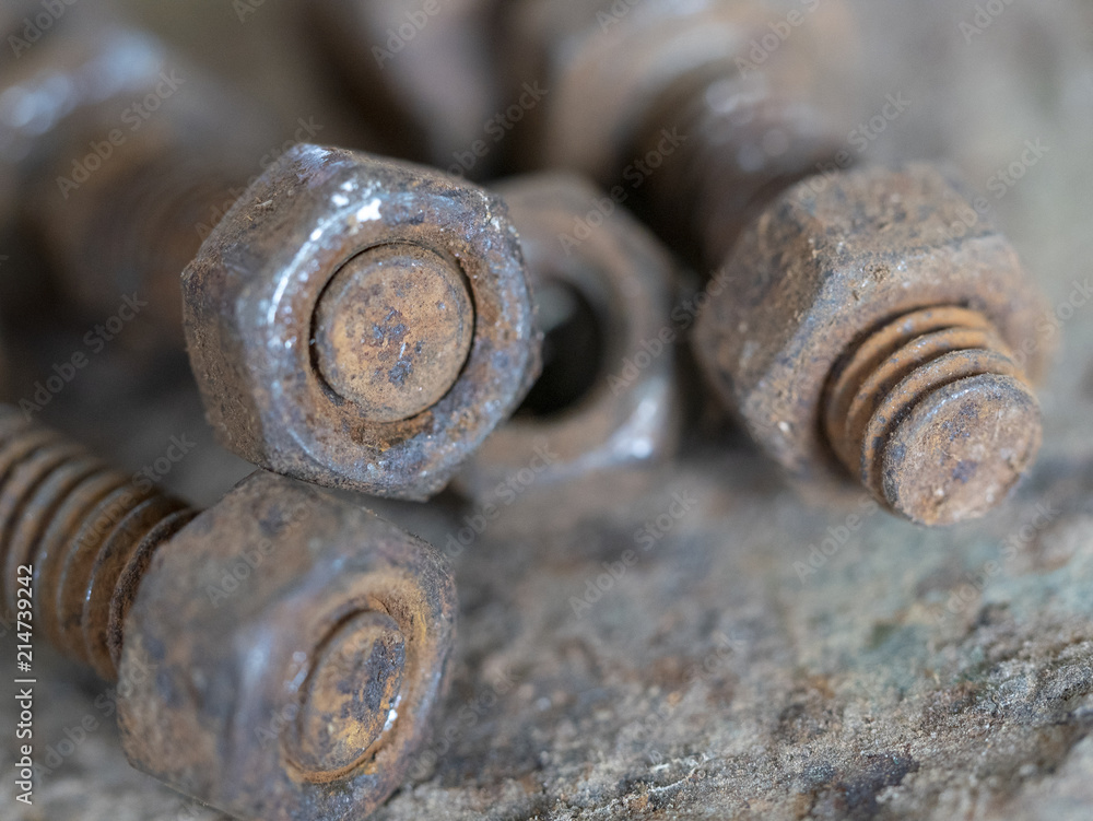 rusty nut and bolt