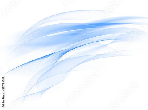 Abstract blue background, abstract lines twisting into beautiful bends