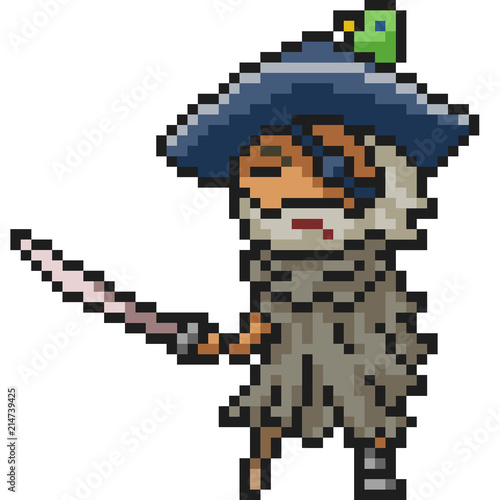 vector pixel art pirate warrior