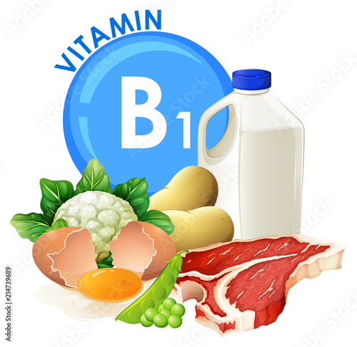 A set of vitamin B1 food