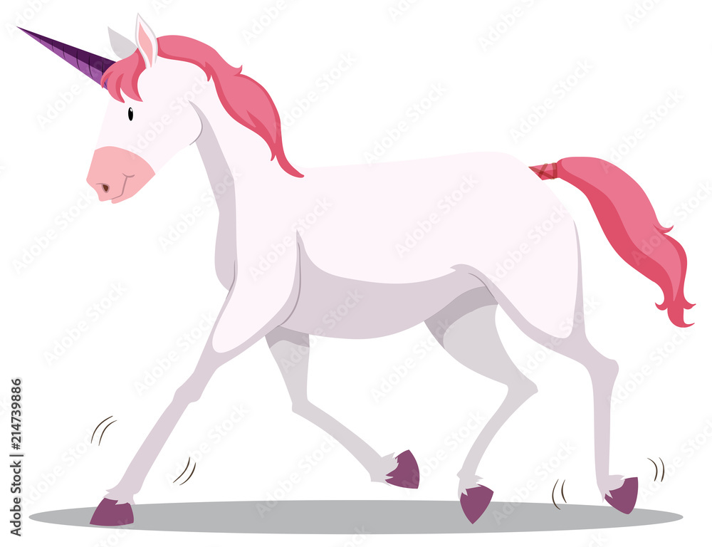 Obraz premium Cute pink and purple unicorn