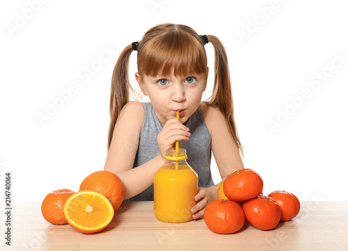 Cute little girl with citru...