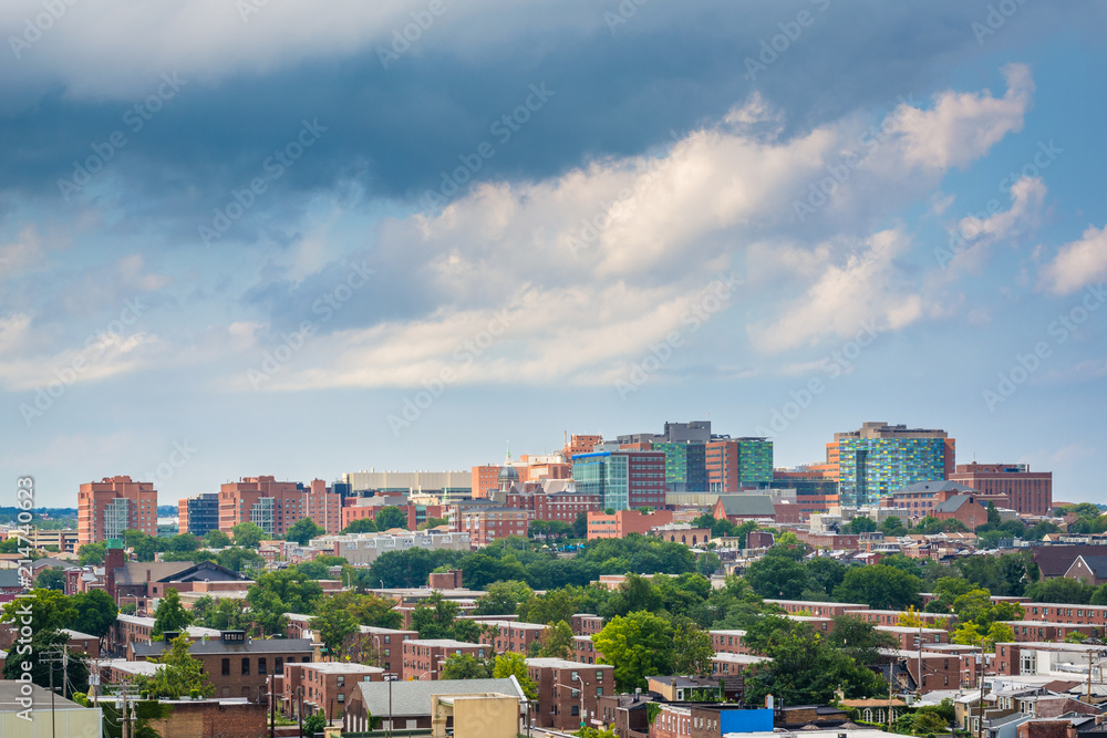 View of Johns Hopkins Hospital, in Baltimore, Maryland