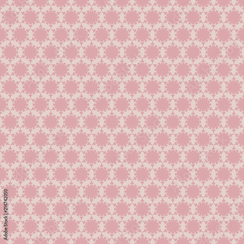 abstract seamless pattern. Pink snowflakes © Nobelus