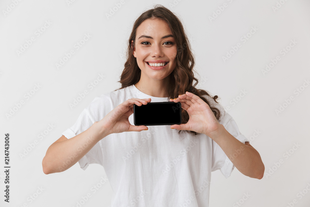 Portrait of a smiling young casual brunette woman Portrait of a smiling young casual brunette woman