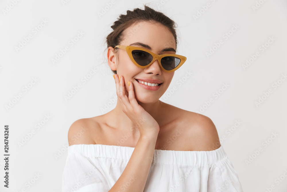 Portrait of a lovely young casual brunette woman Portrait of a lovely young casual brunette woman