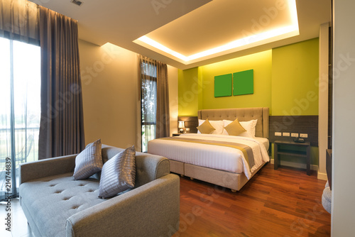 Comfort hotel bedroom in luxury style © pixindy