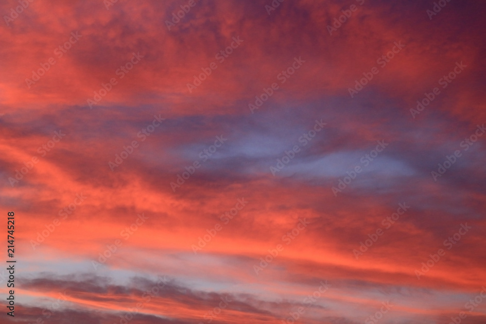 Evening sky and red cloud landscape Evening sky and red cloud landscape