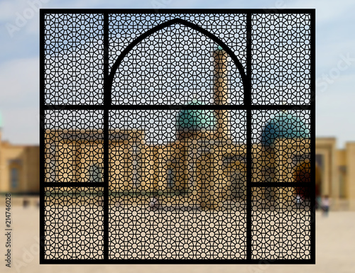 Laser cutting template. Decorative panel. Traditional oriental pattern.