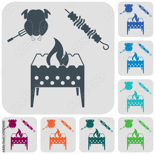 Brazier kebab and chicken icon