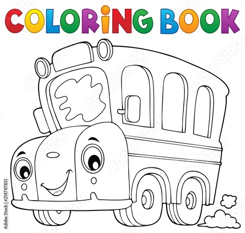 Coloring book school bus theme 5
