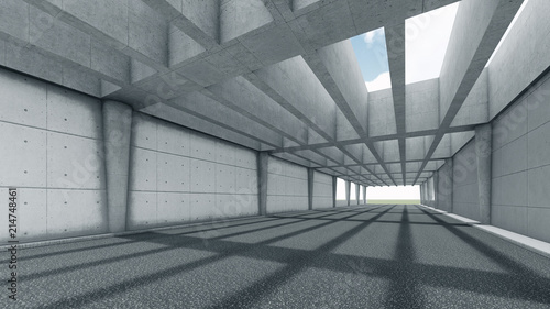 Modern road tunnel. 3D Rendering