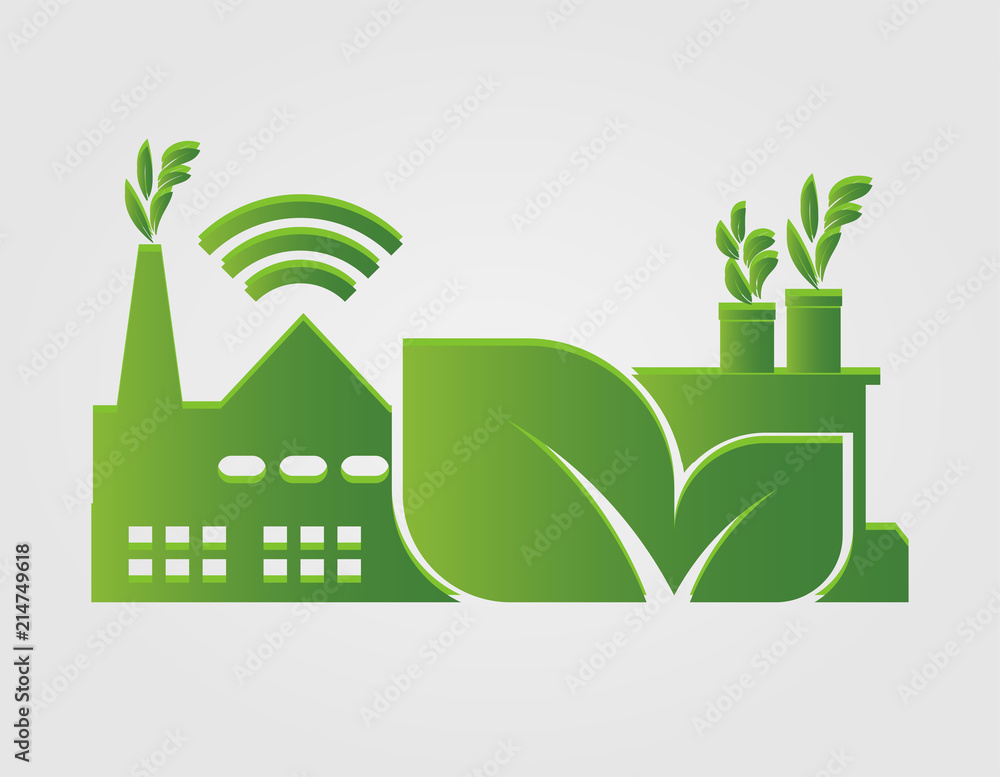 Factory ecology,Industry icon,Clean energy with eco-friendly concept ideas.vector illustration Factory ecology,Industry icon,Clean energy with eco-friendly concept ideas.vector illustration