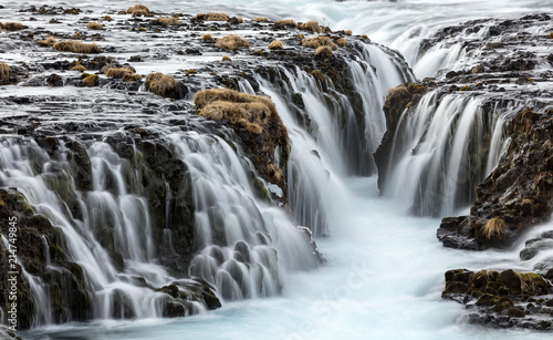 Bruarfoss Waterfall in Southwest Iceland Close View