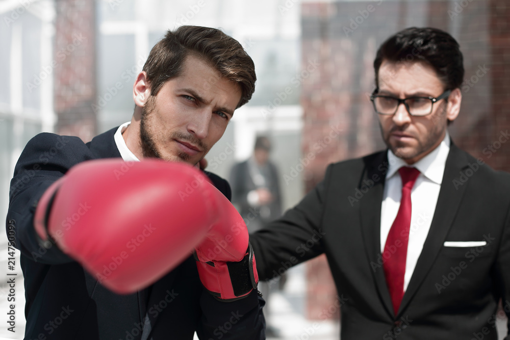 lawyer in Boxing gloves and his supervisor