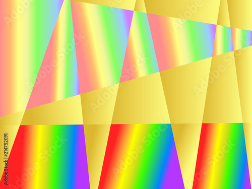 Colorful rainbow and gold colored texture background, followed LGBT rainbow pride flag colors -red, orange, yellow, green, indigo (blue) and violet (purple, magenta). Vector illustration, EPS10.
